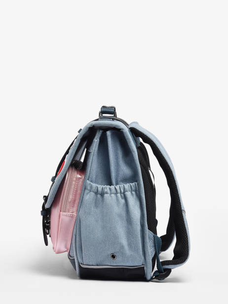Wheeled Schoolbag 2 Compartments Cameleon Blue vintage fantasy PBVGCA35 other view 3