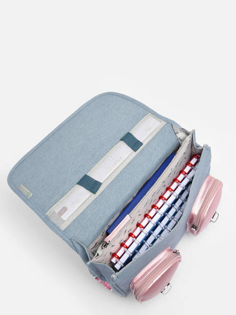 Wheeled Schoolbag 2 Compartments Cameleon Blue vintage fantasy PBVGCA35 other view 4