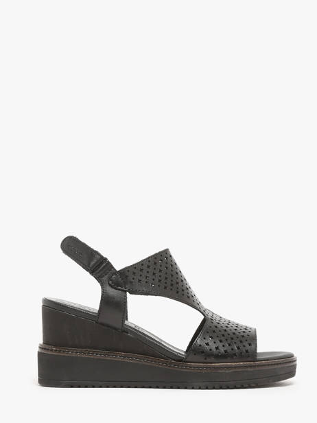 Wedge Sandals In Leather Tamaris Black women 42