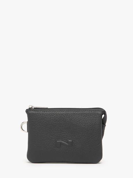 2-compartment  Coin Purse Leather Nathan baume Black original n 302N