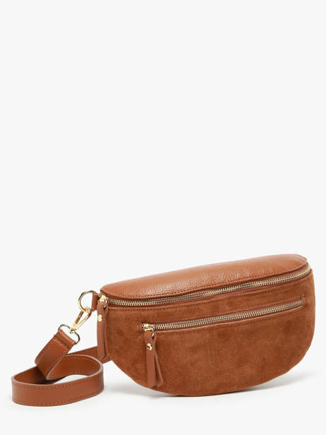 Sac Banane Milano Marron velvet caviar VC24111 vue secondaire 2