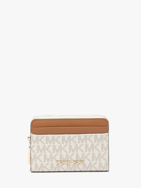 Coin Purse With Card Holder Michael kors Beige jet set T4GJ6Z5B