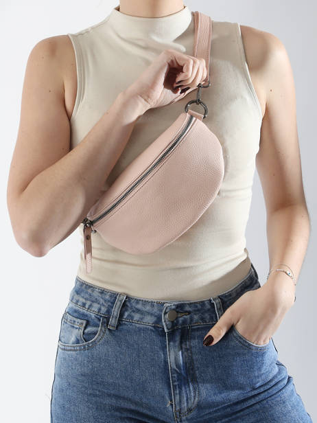 Leather Caviar Belt Bag Milano Pink caviar CA19091B other view 1
