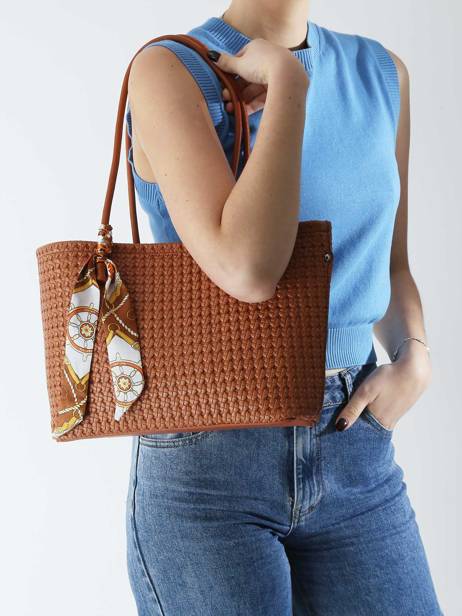 Shoulder Bag Braided Miniprix Brown braided A9113 other view 1