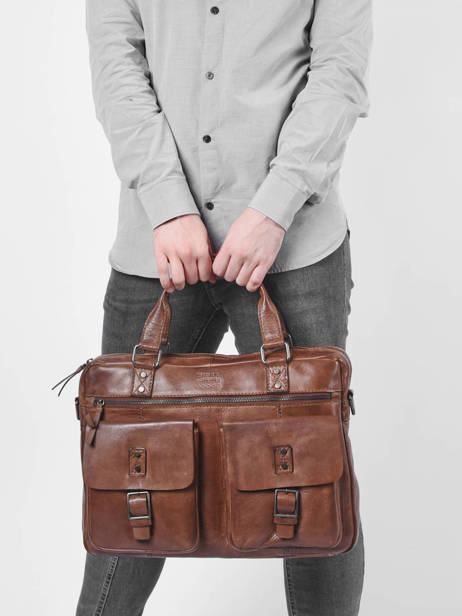 Porte Documents (main) Basilic pepper Marron traveler BTRA08 vue secondaire 1