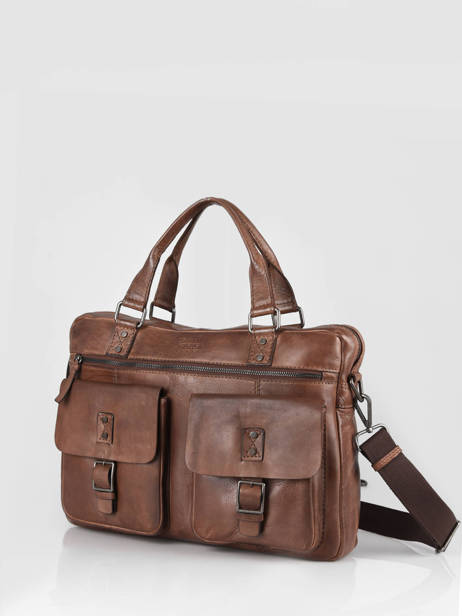 Porte Documents (main) Basilic pepper Marron traveler BTRA08 vue secondaire 2