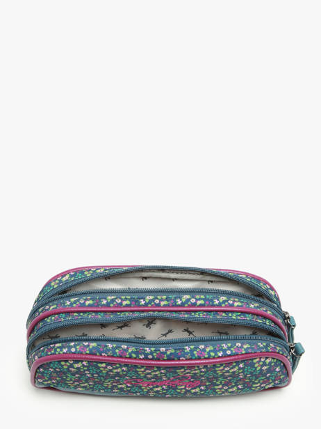 Pencil Case For Girls 2 Compartments Cameleon Blue vintage fantasy PBVGTROU other view 1