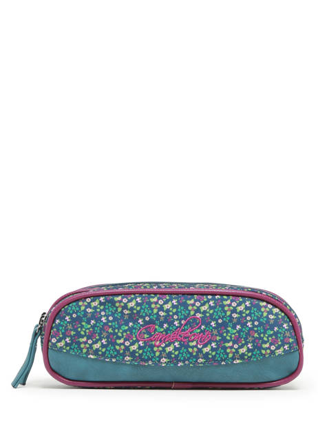 Pencil Case For Girls 2 Compartments Cameleon Blue vintage fantasy PBVGTROU other view 3