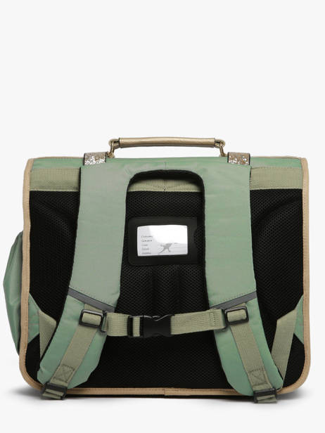 Satchel For Kids 3 Compartments Cameleon Green vintage fantasy CA41 other view 4