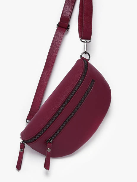 Sac Banane Caviar Cuir Milano Rouge caviar CA23111 vue secondaire 2