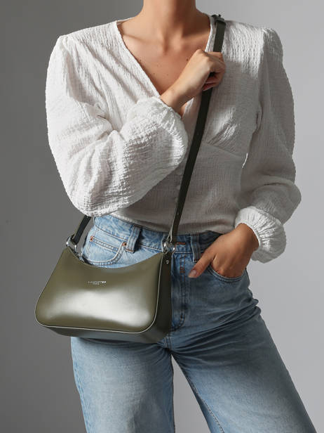 Sac Bandoulière Suave Cuir Lancaster Vert suave ace 22 vue secondaire 1