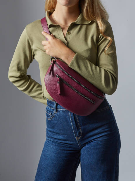 Sac Banane Caviar Cuir Milano Rouge caviar CA23111 vue secondaire 1