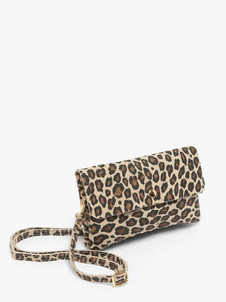 Shoulder Bag Velvet Leopardo Leather Milano Beige velvet leopardo VL23067 other view 2