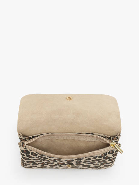 Shoulder Bag Velvet Leopardo Leather Milano Beige velvet leopardo VL23067 other view 3