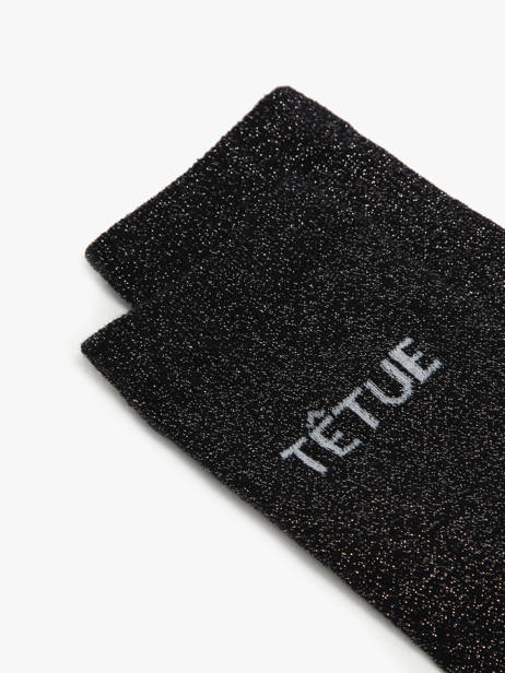 Chaussettes Femme Têtue Long Glitter Pieces Noir socks women 17162499 vue secondaire 1