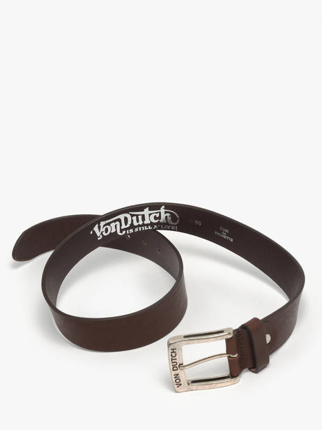 Ceinture Ajustable Von dutch Marron belt HUTCH vue secondaire 2