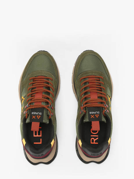 Sneakers En Cuir Sun68 Vert men Z4513074 vue secondaire 3