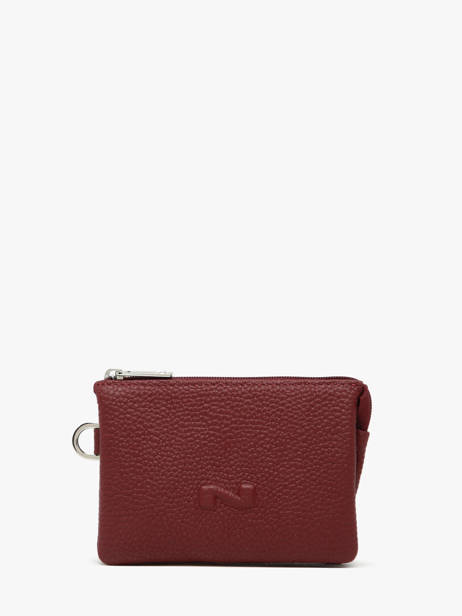 Porte-monnaie 2 Compartiments Cuir Nathan baume Rouge original n 302N