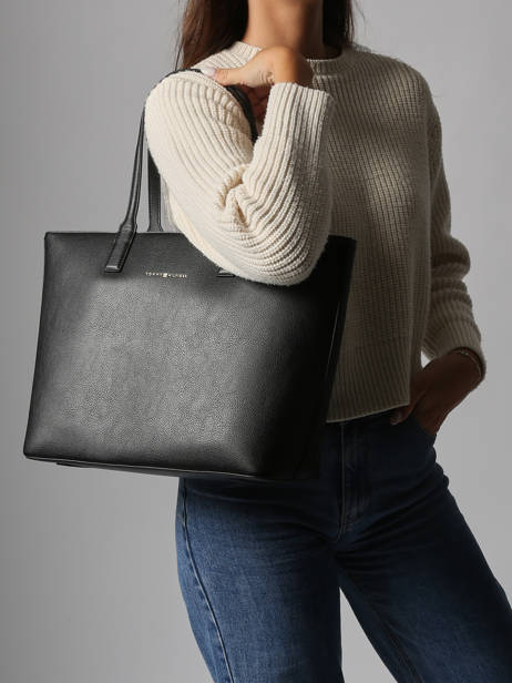 Sac Porté épaule Th Logotape Polyurethane Tommy hilfiger Noir th logotape AW17449 vue secondaire 1