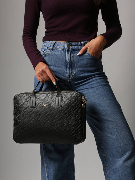 Porte Documents (main) Tommy hilfiger Noir th icon AW18003 vue secondaire 1
