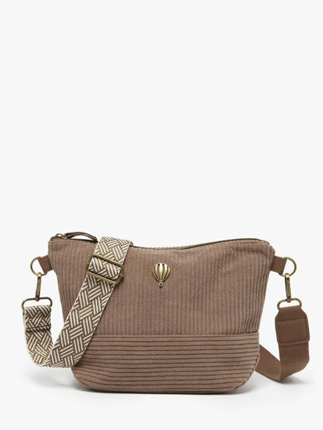 Shoulder Bag Velours Le voyage en panier Brown velours AHP239