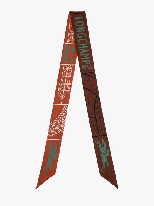 Longchamp Soie gots Foulard Orange