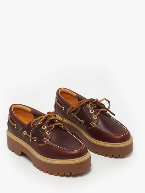 Chaussures Bateau Plateforme En Cuir Timberland Marron women 2QDMD571 vue secondaire 1