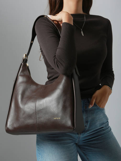 Sac Porté épaule Tina Cuir Lisse Nat et nin Marron vintage TINA vue secondaire 1