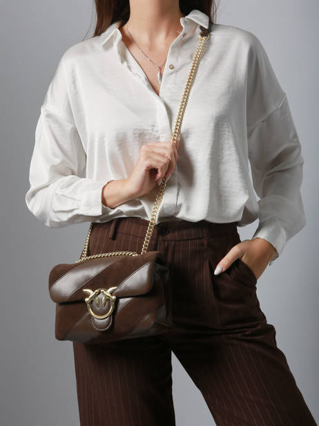 Sac Bandoulière Love Bag Puff Pinko Marron love bag puff A2JY vue secondaire 1