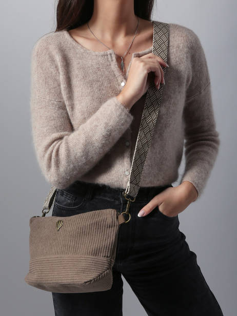 Shoulder Bag Velours Le voyage en panier Brown velours AHP239 other view 1