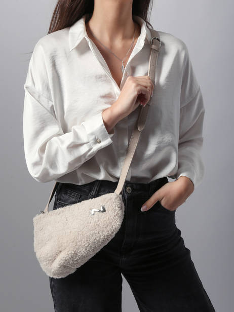 Sac Bandoulière City Perle Cuir Et Mouton Nathan baume Beige n city S vue secondaire 1