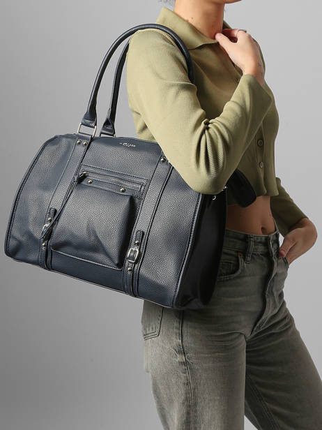 Sac Porté épaule A4 Grained Miniprix Bleu grained F8533 vue secondaire 1