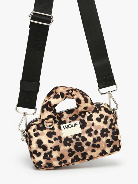 Sac Bandoulière Feline Polyester Recyclé Wouf Marron feline BM250020 vue secondaire 1