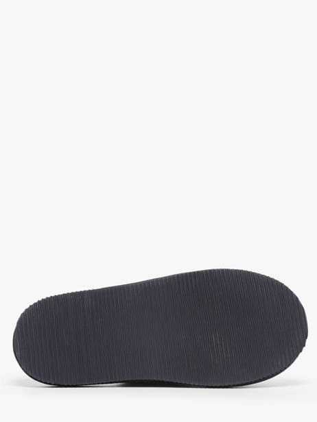 Slippers In Leather Isotoner Blue men 98169 other view 4