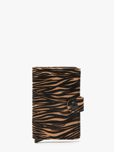 Leather Zebra Mini Wallet Secrid Beige animal MZE