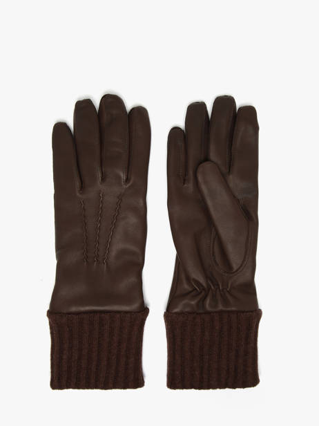 Gants En Cuir Homme Avec Manchette En Laine Omega Marron men gloves TIGE