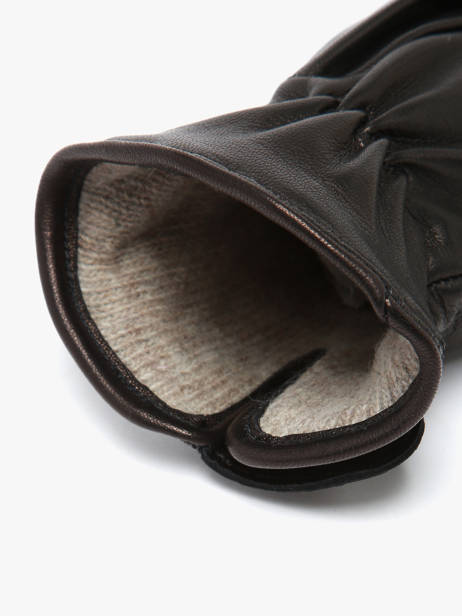 Gants Femme En Cuir Avec Doublure En Laine Omega Noir women gloves L vue secondaire 1