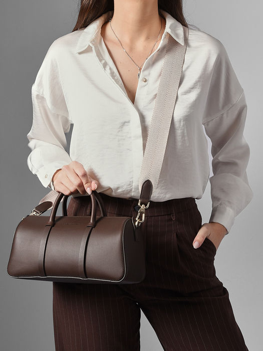 Longchamp Daylong chevron Sacs porté main Marron