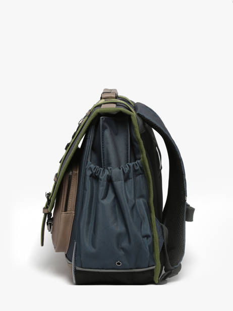 Cartable 3 Compartiments Cameleon Bleu vintage urban PBVBCA41 vue secondaire 2