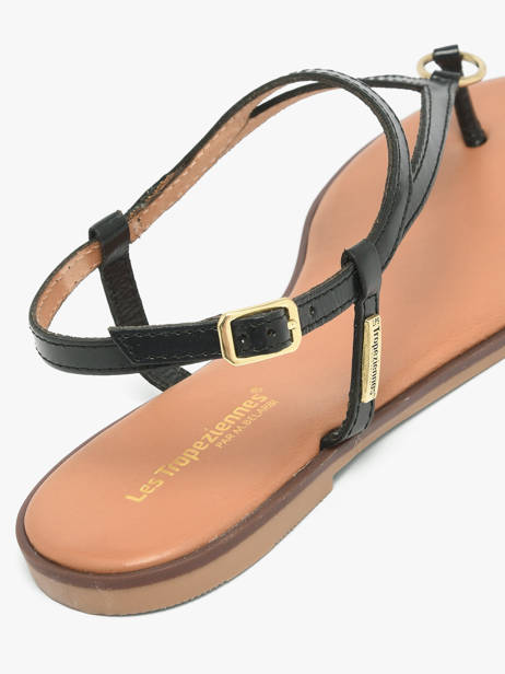 Nu-pieds En Cuir Les tropeziennes Noir women HATOME vue secondaire 2