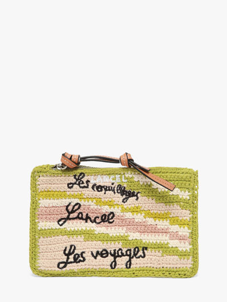 Pochette Zippée Lancel Plage Crochet Lancel Vert summer capsule A14002
