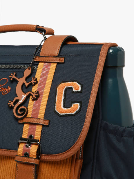 Cartable Enfant 2 Compartiments Cameleon Bleu vintage urban CA35 vue secondaire 6