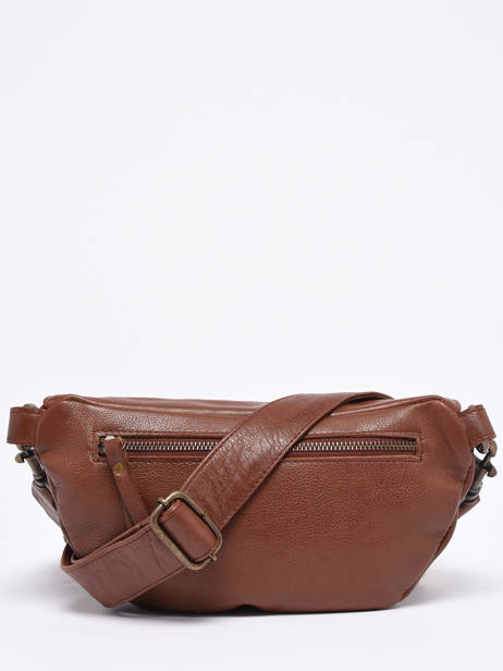 Leather Cow Belt Bag Basilic pepper Brown cow BCOW55 other view 4